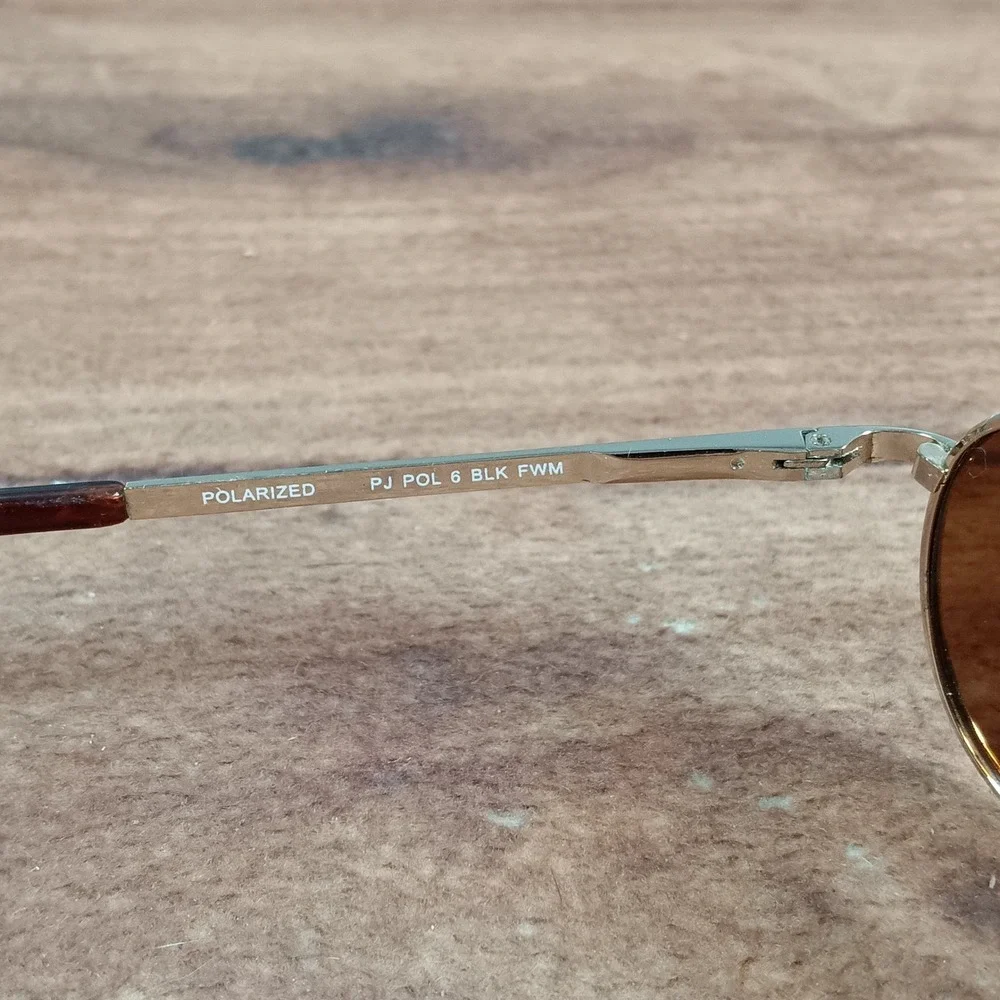 Panama Jack Gold Aviator Sunglasses Brown Tinted Lenses Unisex Classic Pilot